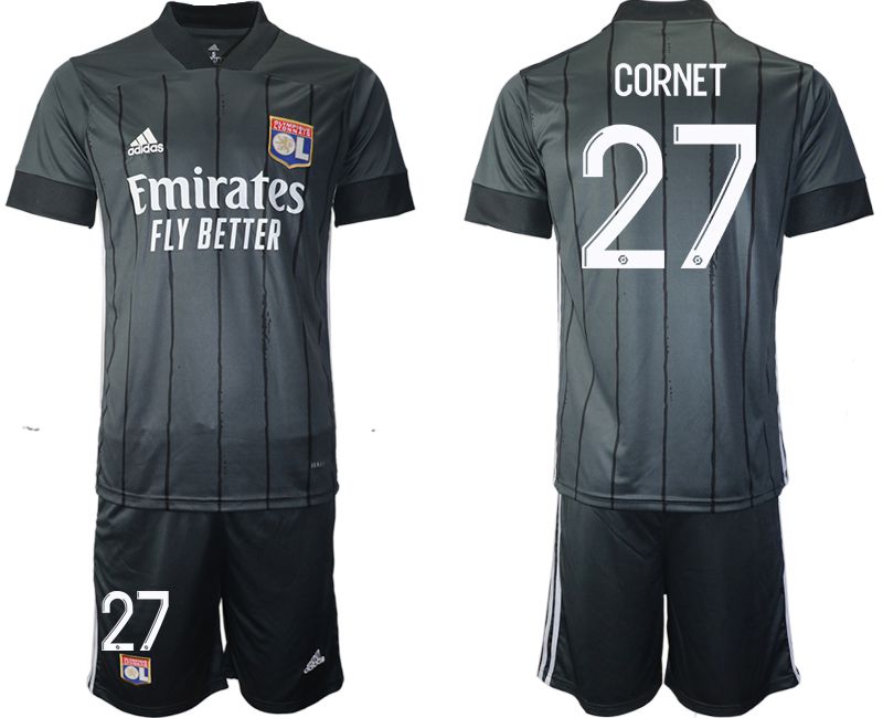 Men 2020-2021 club Olympique Lyonnais away #27 black Soccer Jerseys
